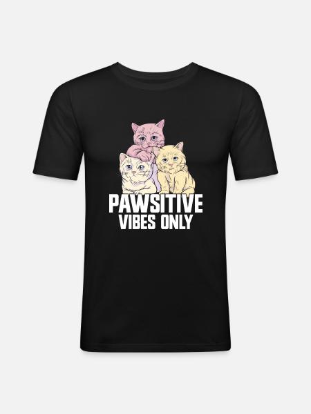 Cat Dad Gifts - Men's Slim Fit T-Shirt - black