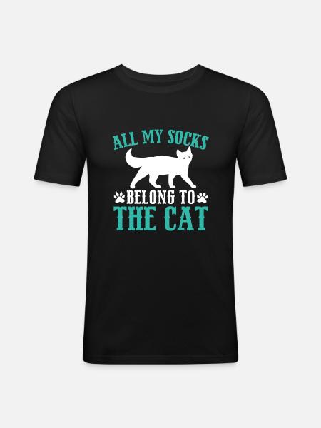 Cat Dad Gifts - Men's Slim Fit T-Shirt - black
