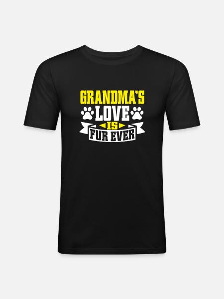 Cadeaux de grand-mère chat - T-shirt près du corps Homme - noir