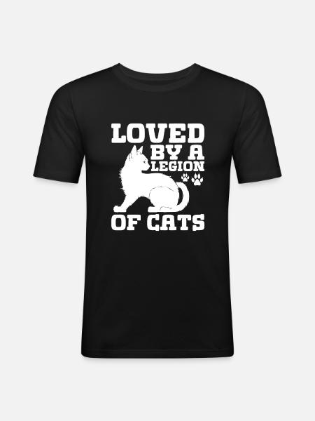 Cadeaux de grand-mère chat - T-shirt près du corps Homme - noir