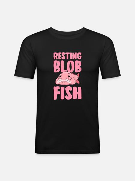 Funny Blobfish Cute Blobfish - Men's Slim Fit T-Shirt - black