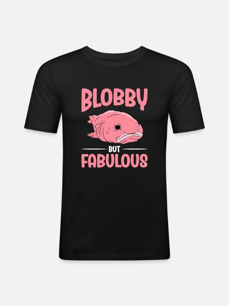 Funny Blobfish Cute Blobfish - Men's Slim Fit T-Shirt - black