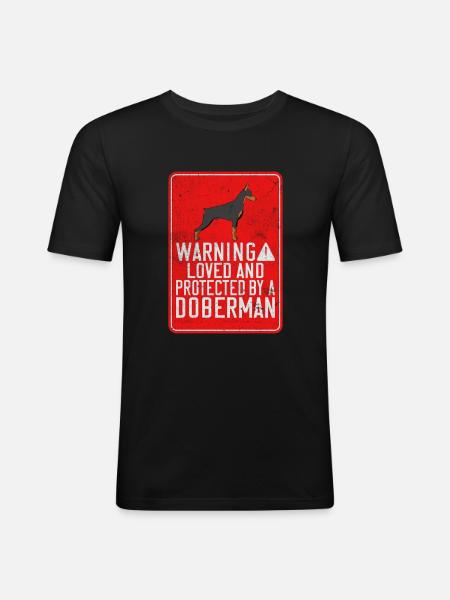 Doberman Gifts - Männer Slim Fit T-Shirt - Schwarz