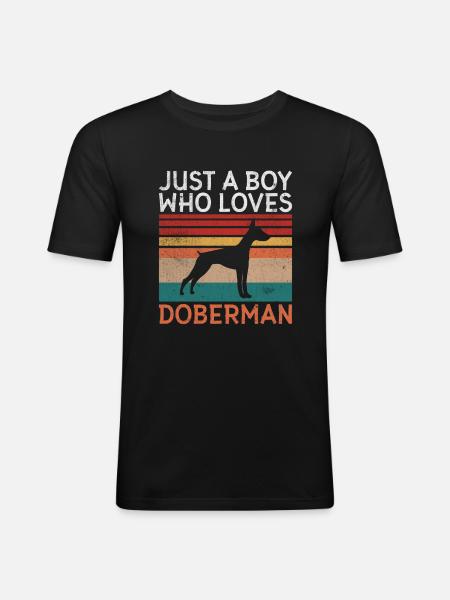 Cadeaux Doberman - T-shirt près du corps Homme - noir