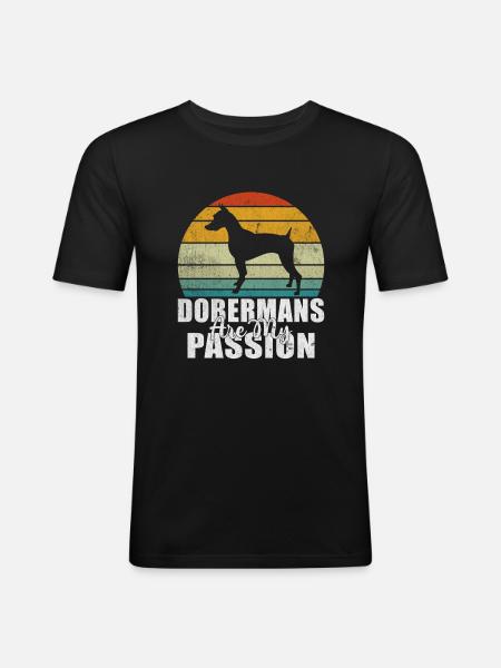 Cadeaux Doberman - T-shirt près du corps Homme - noir