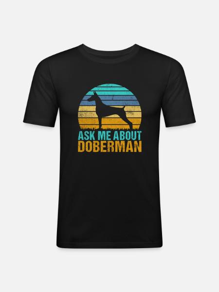 Cadeaux Doberman - T-shirt près du corps Homme - noir