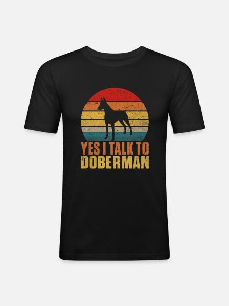 Doberman Gifts - Männer Slim Fit T-Shirt - Schwarz