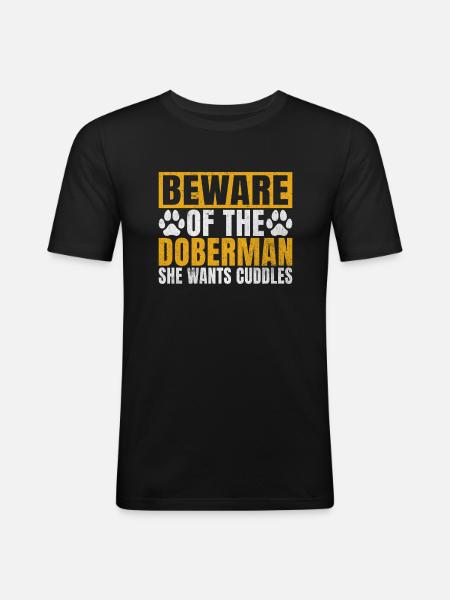 Doberman Gifts - Männer Slim Fit T-Shirt - Schwarz