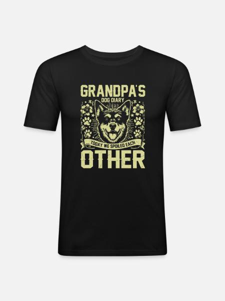 Dog Grandpa Gifts - Men's Slim Fit T-Shirt - black