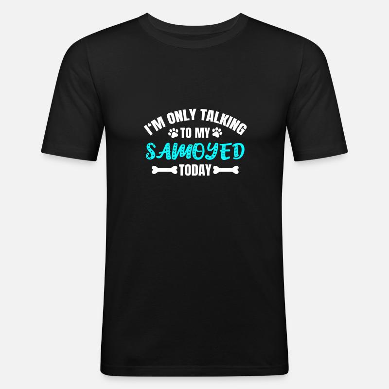 Samoyed Samojede - Männer Slim Fit T-Shirt - Schwarz