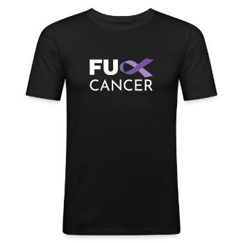 Combattant survivant du cancer - T-shirt près du corps Homme - noir - Devant - Nik (191cm)