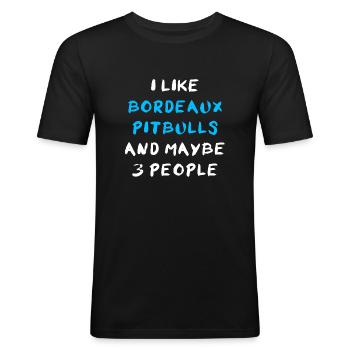 Bordeaux Pitbull - Men's Slim Fit T-Shirt - black - Front - Nik (191cm)