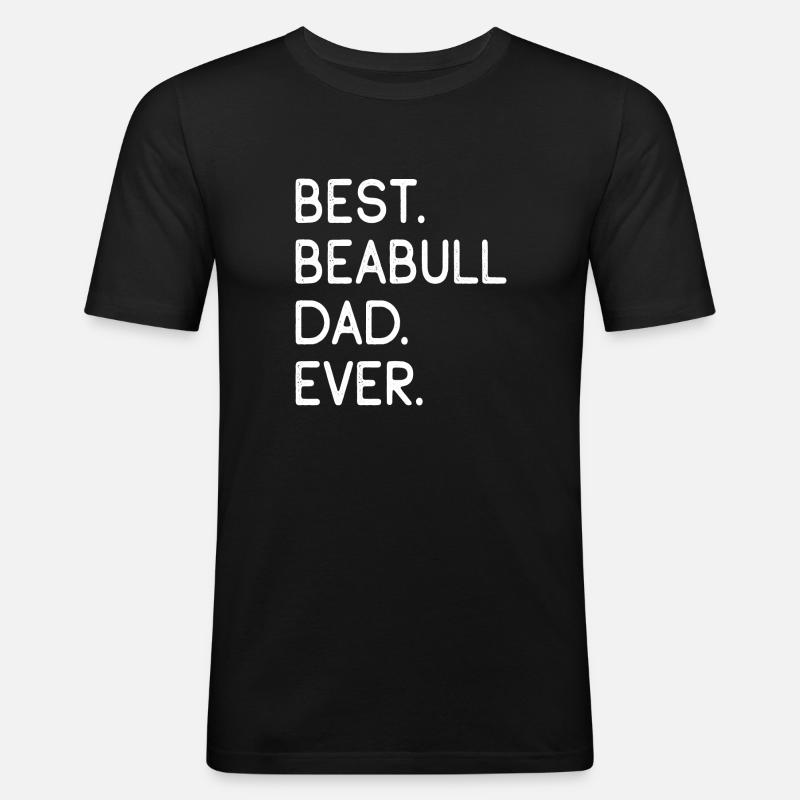 Beabull Dad - Männer Slim Fit T-Shirt - Schwarz