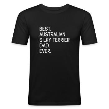 Papa australien Silky Terrier - T-shirt près du corps Homme - noir - Devant - Nik (191cm)