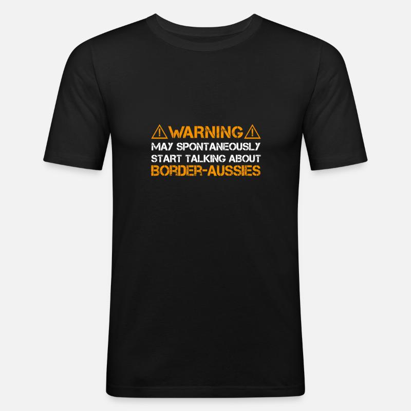 Border-Aussie - Männer Slim Fit T-Shirt - Schwarz