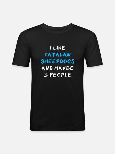 Catalan Sheepdog - Men's Slim Fit T-Shirt - black