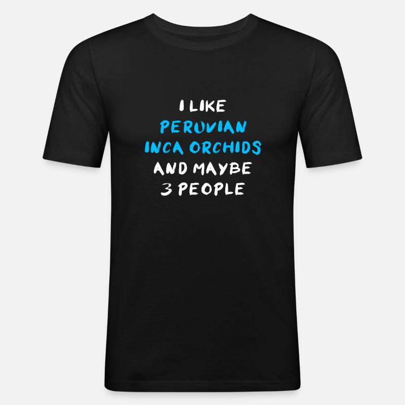 Orchidée inca péruvienne - T-shirt près du corps Homme - noir