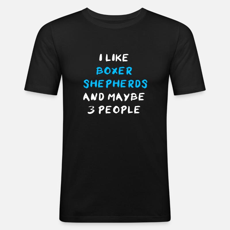 Boxer Shepherd - Männer Slim Fit T-Shirt - Schwarz
