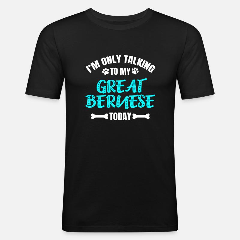 Great Bernese - Männer Slim Fit T-Shirt - Schwarz