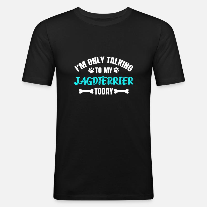 Jagdterrier - Männer Slim Fit T-Shirt - Schwarz