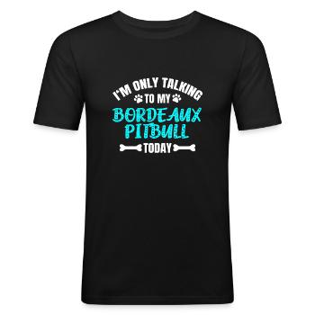 Bordeaux Pitbull - Men's Slim Fit T-Shirt - black - Front - Nik (191cm)
