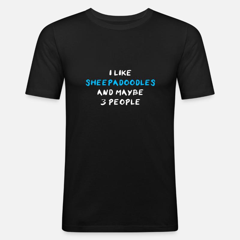 Sheepadoodle - Männer Slim Fit T-Shirt - Schwarz