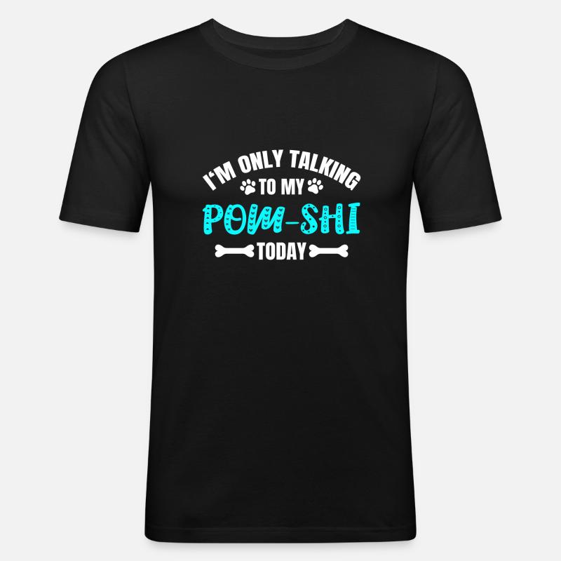Pom-Shi - Männer Slim Fit T-Shirt - Schwarz
