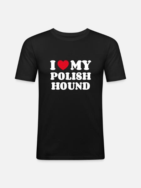 J’aime mon chien polonais - T-shirt près du corps Homme - noir