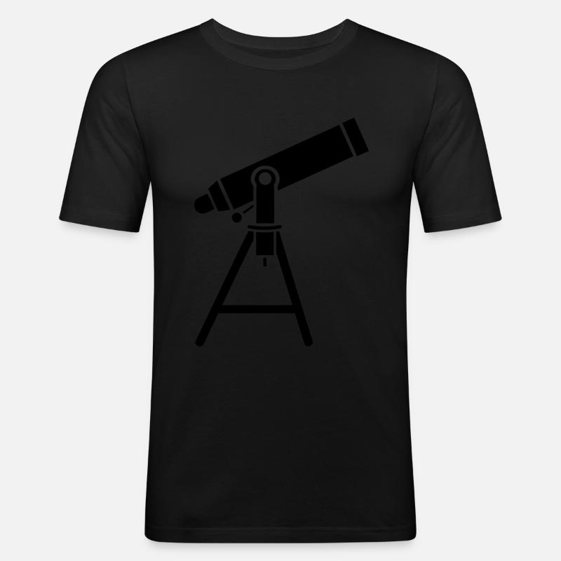 Fernrohr - Männer Slim Fit T-Shirt - Schwarz