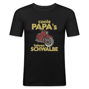 Coole Papa KR51 Schwalbe Vintage Retro Moped - Männer Slim Fit T-Shirt - Schwarz - Vorne - Nik (191cm)