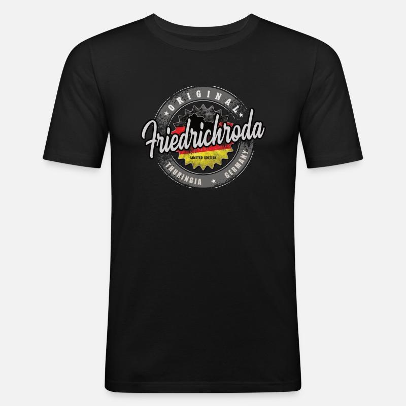 Original Germany Thüringen Friedrichroda - Männer Slim Fit T-Shirt - Schwarz