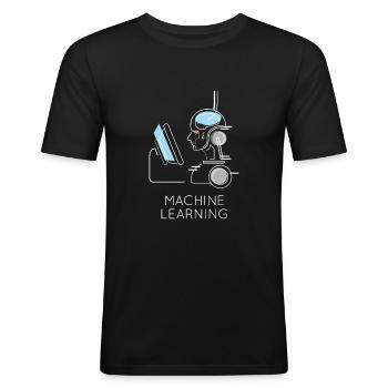 Machine Learning Ai - Männer Slim Fit T-Shirt - Schwarz - Vorne - Nik (191cm)