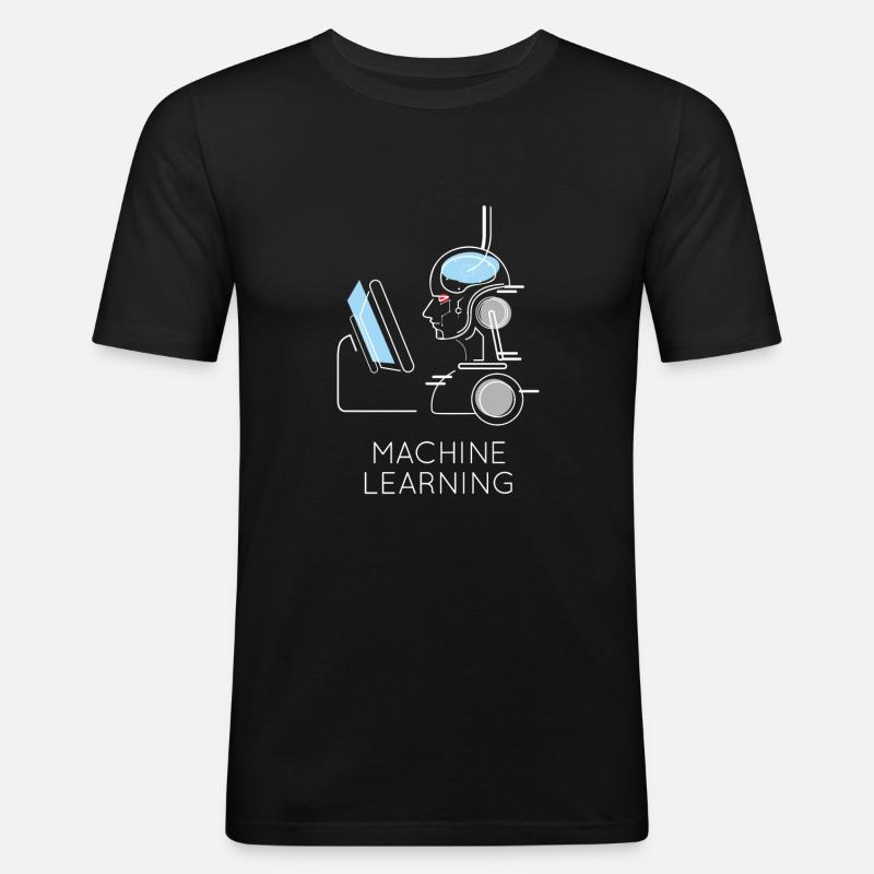 Machine Learning Ai - Männer Slim Fit T-Shirt - Schwarz