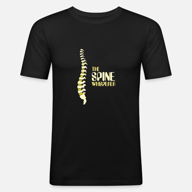 Spine Whisperer - Männer Slim Fit T-Shirt - Schwarz