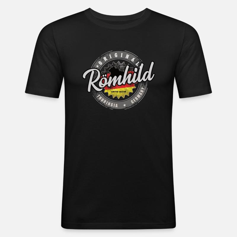 Original Germany Thüringen Röhmhild - Männer Slim Fit T-Shirt - Schwarz