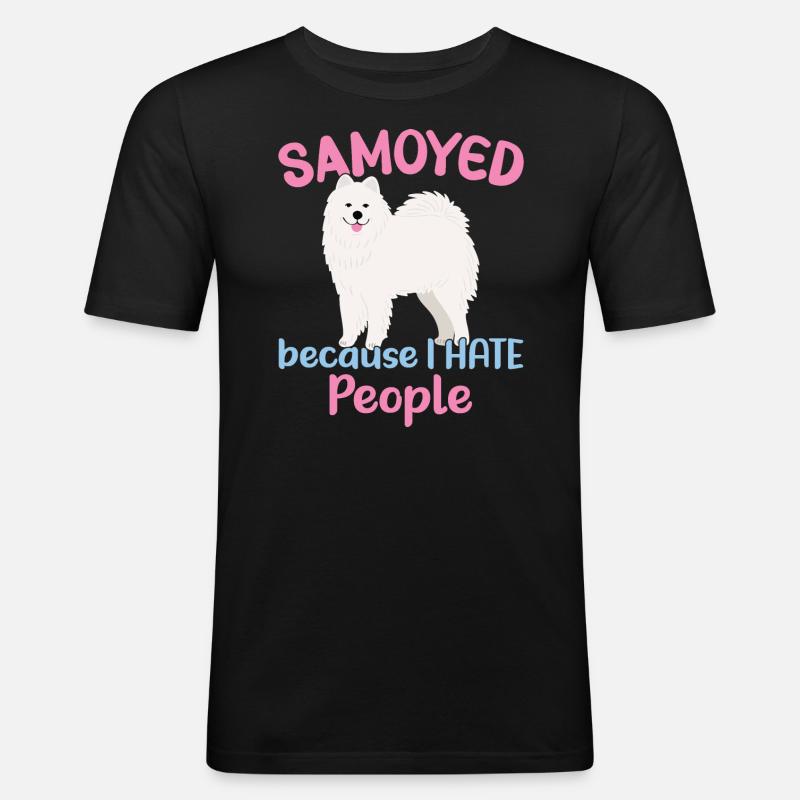 Samojeden - Weil ich Menschen hasse - Männer Slim Fit T-Shirt - Schwarz