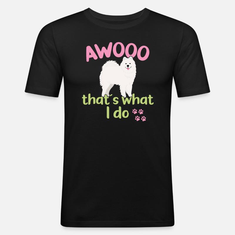 AWOOO - Das mache ich - Männer Slim Fit T-Shirt - Schwarz