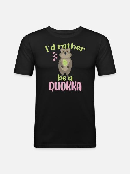 Je préfère être un Quokka / Grinsendes Quokka - T-shirt près du corps Homme - noir