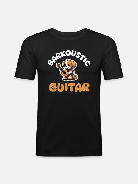 Barkoustic Guitar - Hunde Gitarre - Männer Slim Fit T-Shirt - Schwarz