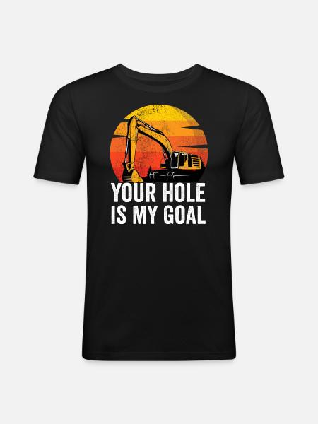 Excavator Construction Worker - Men's Slim Fit T-Shirt - black