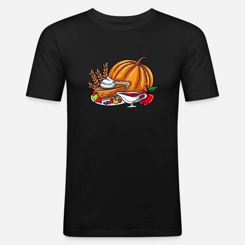 Essen Tisch - Männer Slim Fit T-Shirt - Schwarz
