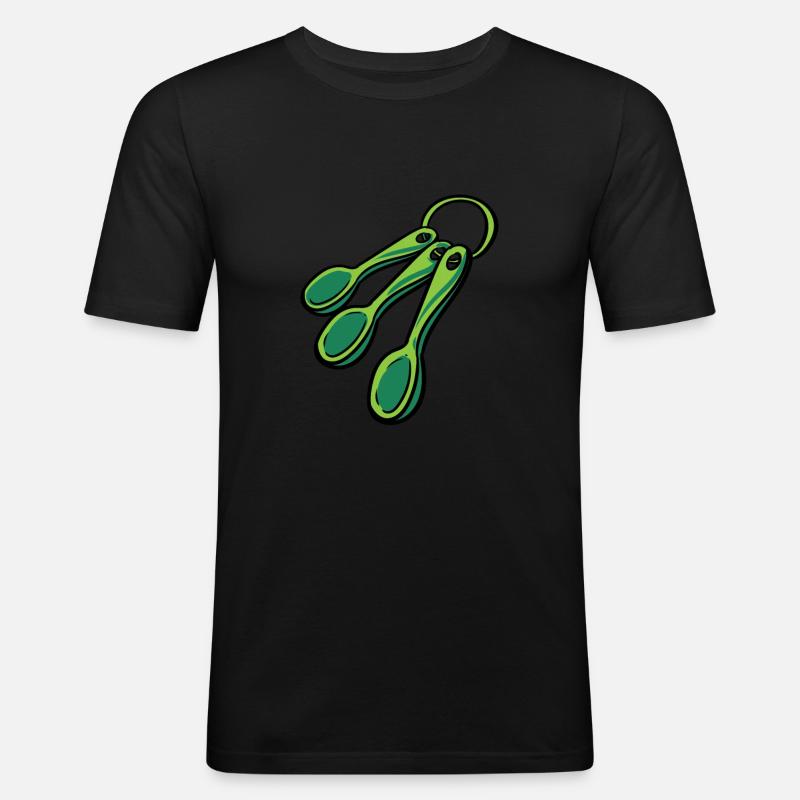 Messlöffel - Männer Slim Fit T-Shirt - Schwarz