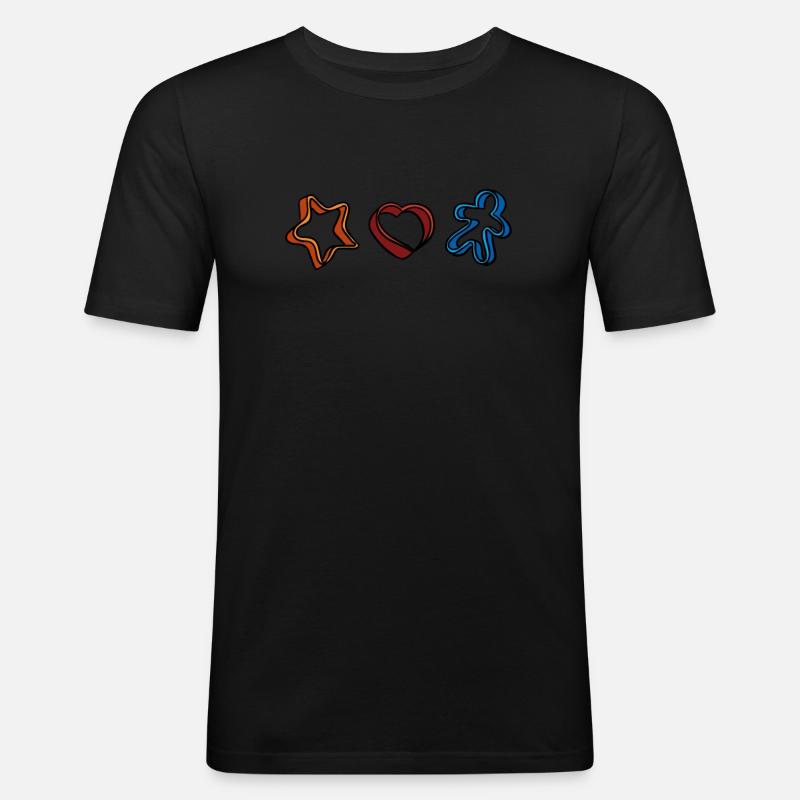 Ausstechformen Backform - Männer Slim Fit T-Shirt - Schwarz