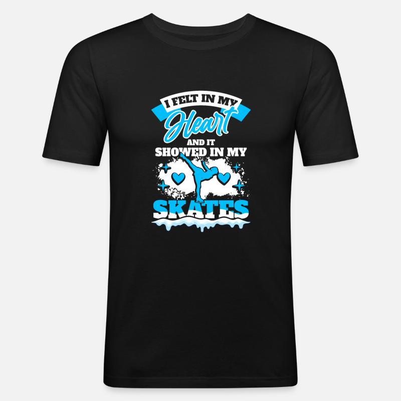 Eislaufen Eiskunstlauf - Männer Slim Fit T-Shirt - Schwarz