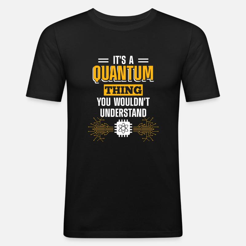 Quantencomputerphysik - Männer Slim Fit T-Shirt - Schwarz