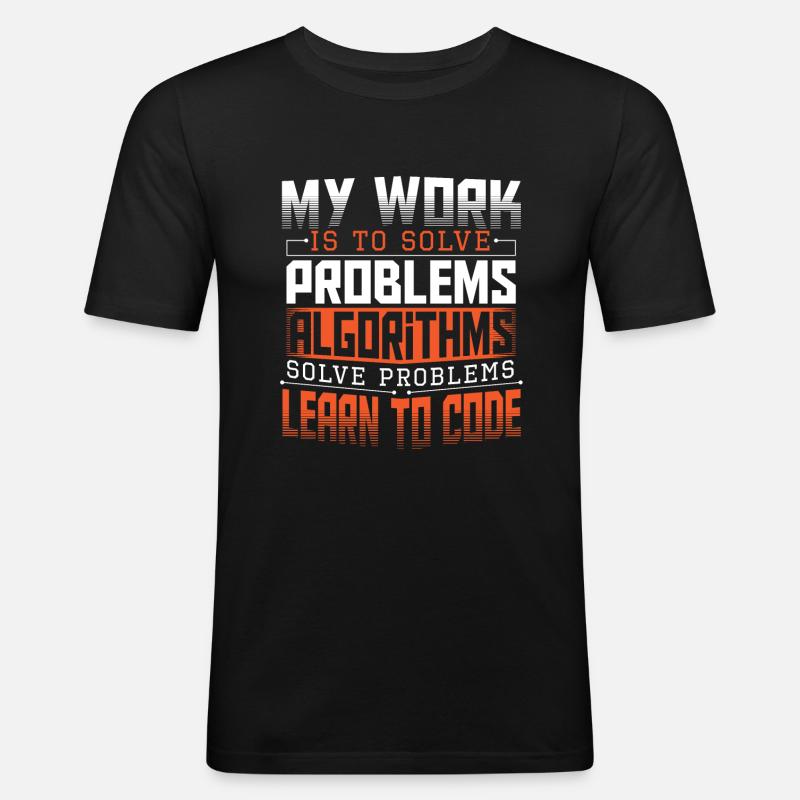 HTML Computer Engineer Hacker - Men's Slim Fit T-Shirt - black