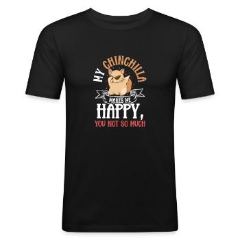 Chinchilla Zoology - Men's Slim Fit T-Shirt - black - Front - Nik (191cm)