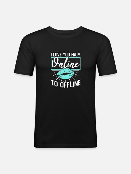Langdistance par forlovelse - Herre Slim Fit T-Shirt - sort