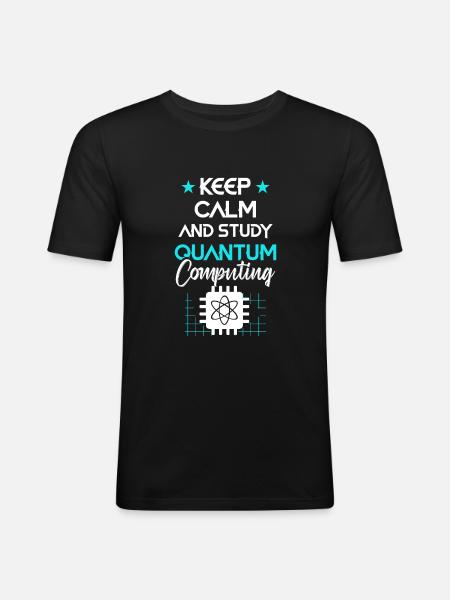 Quantum Computer Quantum Mechanics - Men's Slim Fit T-Shirt - black