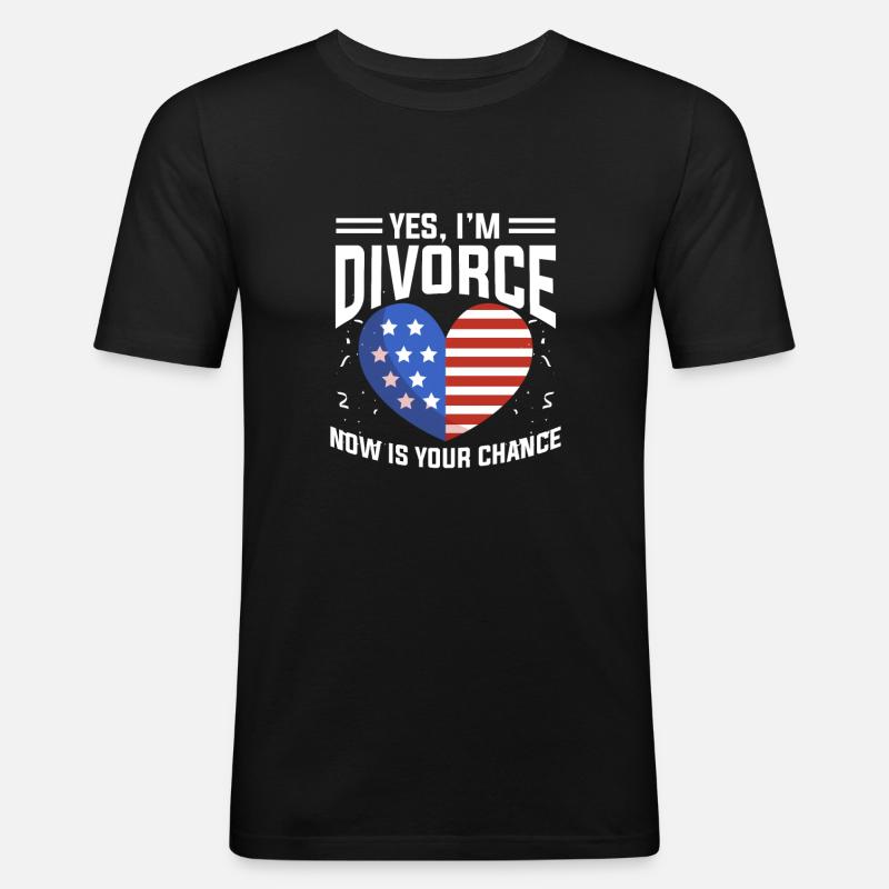 Scheidung Ehekrise - Männer Slim Fit T-Shirt - Schwarz